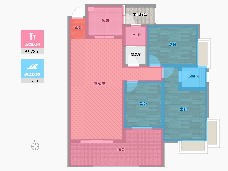 重庆-重庆市-江南丽景-99.15-户型库-动静分区