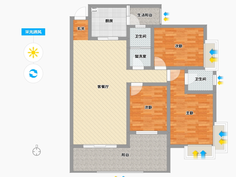 重庆-重庆市-江南丽景-99.15-户型库-采光通风