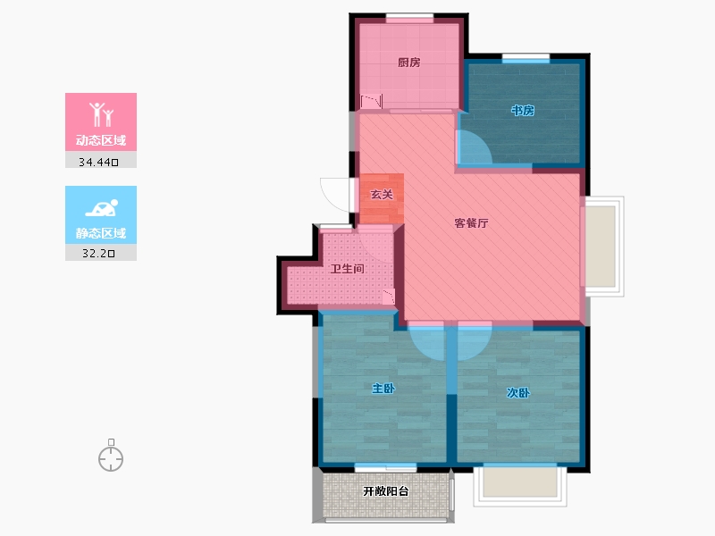 山东省-青岛市-盛华未来城-61.18-户型库-动静分区