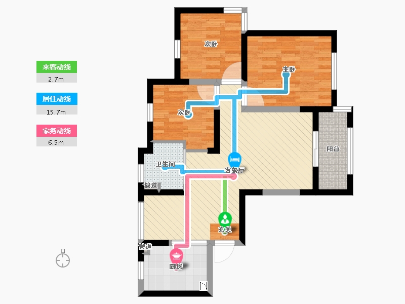 上海-上海市-新凯城银杏苑-64.31-户型库-动静线