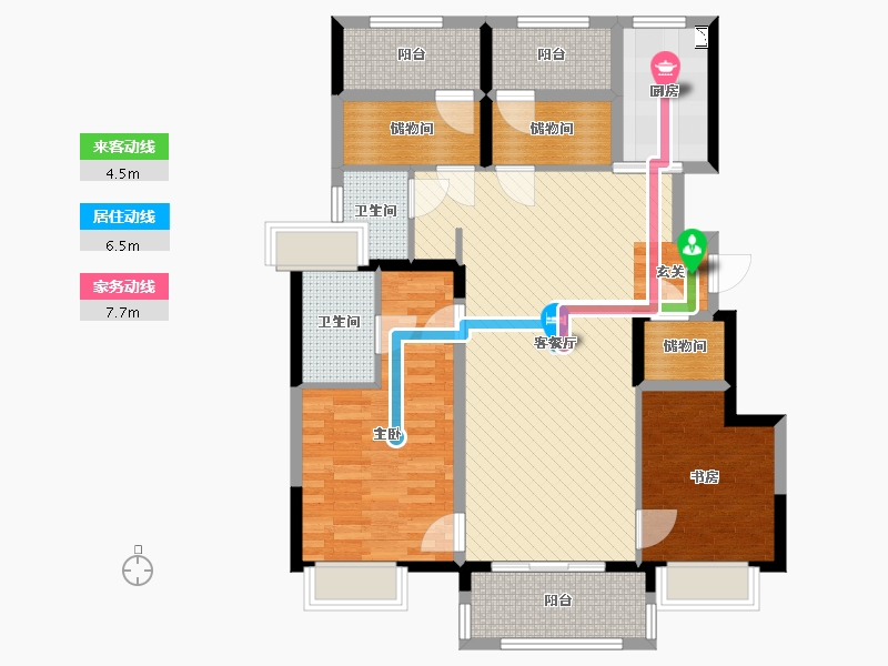 江苏省-苏州市-华润悦府东-102.00-户型库-动静线