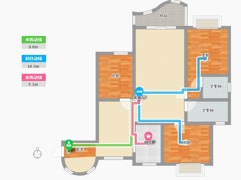 江西省-赣州市-怡和苑-105.24-户型库-动静线