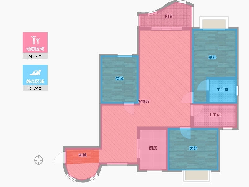 江西省-赣州市-怡和苑-105.24-户型库-动静分区