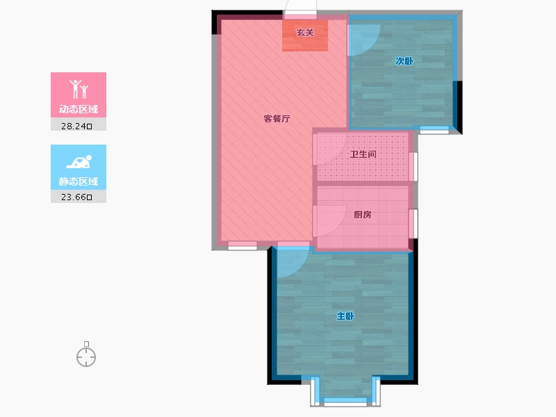 新疆维吾尔自治区-伊犁哈萨克自治州-旭成梦想家园-46.00-户型库-动静分区