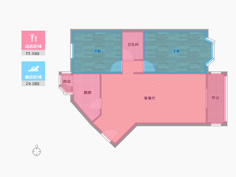 北京-北京市-新康家园-76.36-户型库-动静分区