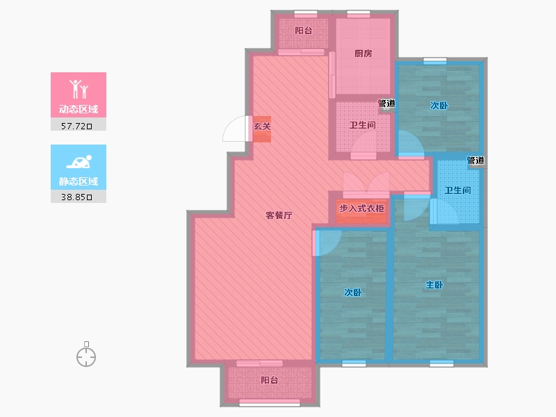 辽宁省-葫芦岛市-帝泊湾二期-82.31-户型库-动静分区