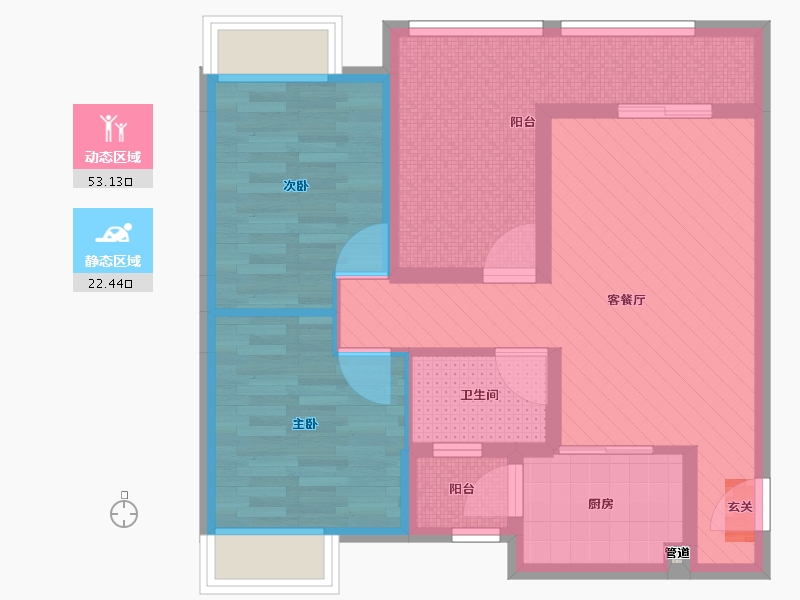 四川省-成都市-田园诗驿-65.27-户型库-动静分区