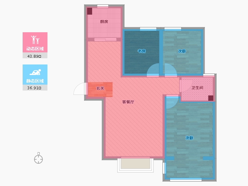 山东省-青岛市-宝佳中央湖岸-70.54-户型库-动静分区