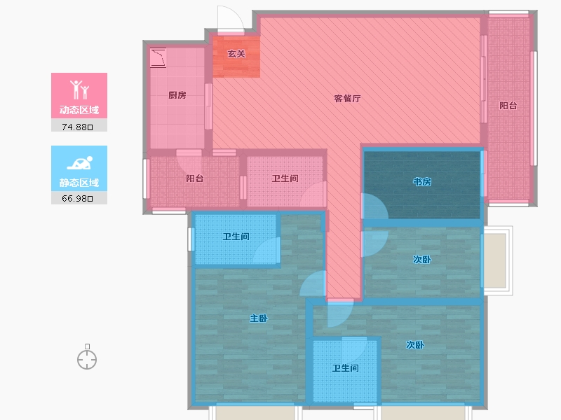 云南省-昆明市-海伦国际-124.40-户型库-动静分区