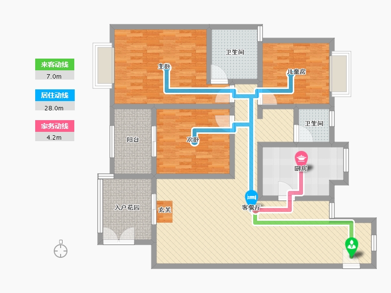 陕西省-西安市-万科城市之光2号楼-117.76-户型库-动静线