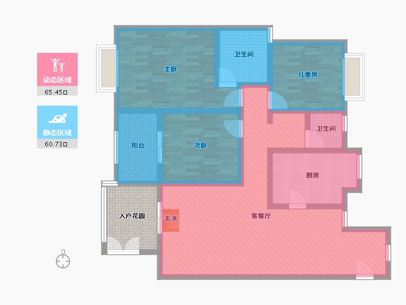 陕西省-西安市-万科城市之光2号楼-117.76-户型库-动静分区