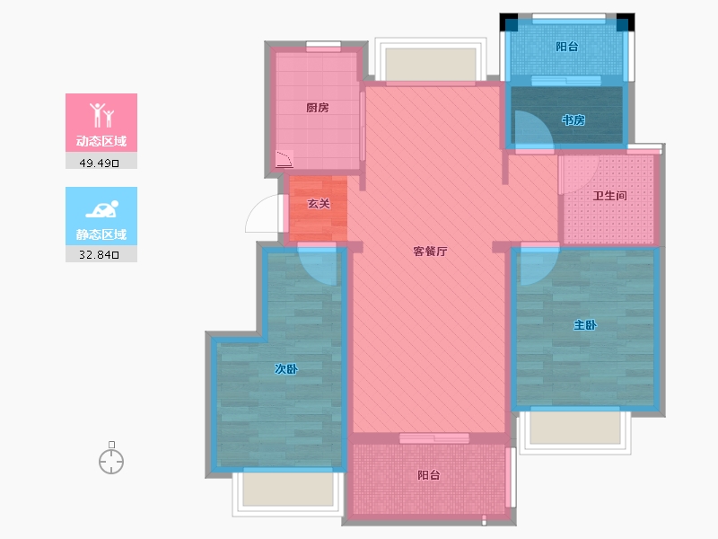 江苏省-南京市-远洋山水-71.00-户型库-动静分区