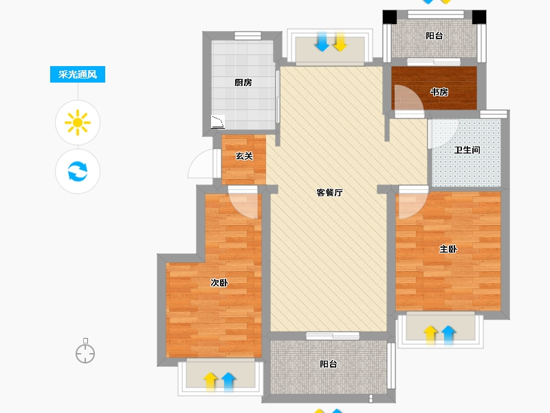 江苏省-南京市-远洋山水-71.00-户型库-采光通风