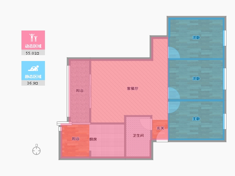 四川省-成都市-同心苑-82.94-户型库-动静分区