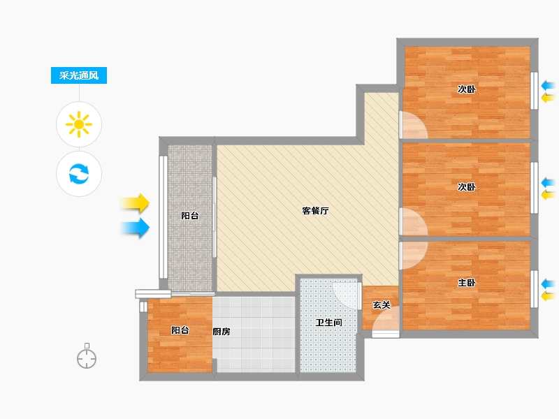 四川省-成都市-同心苑-82.94-户型库-采光通风