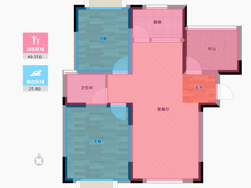 浙江省-金华市-城北商业中心-65.61-户型库-动静分区