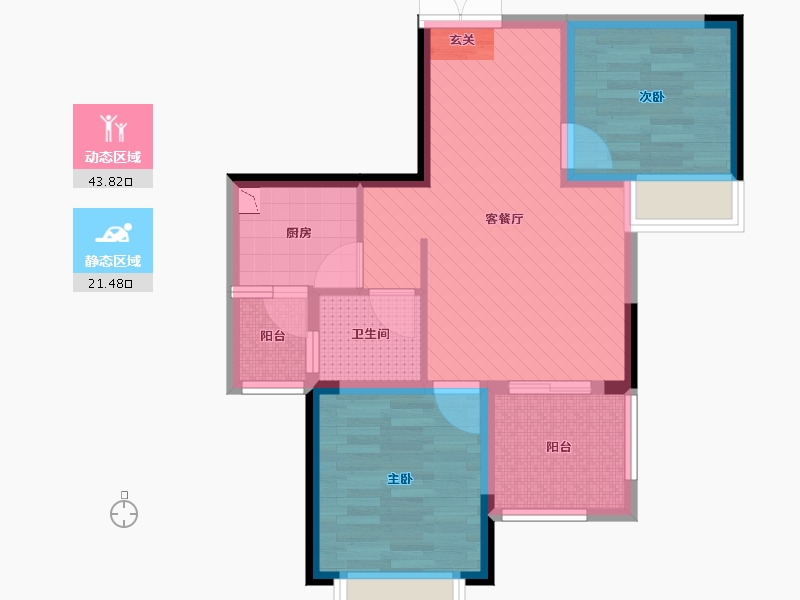 重庆-重庆市-巴国龙庭-56.21-户型库-动静分区