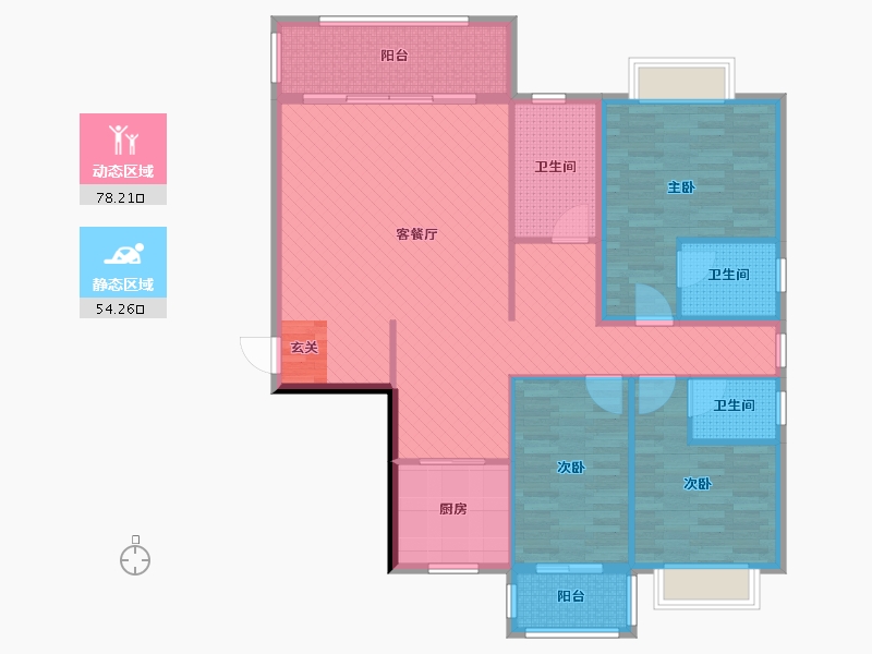 广东省-揭阳市-港墘公寓-118.19-户型库-动静分区