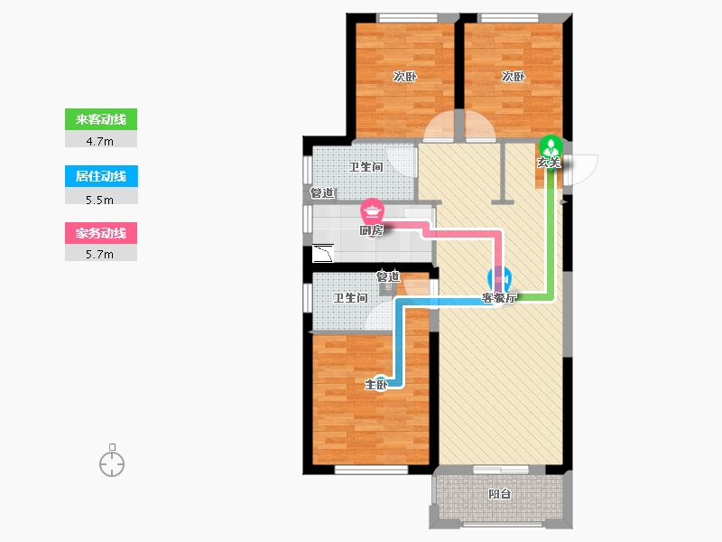 浙江省-温州市-南塘府-80.46-户型库-动静线