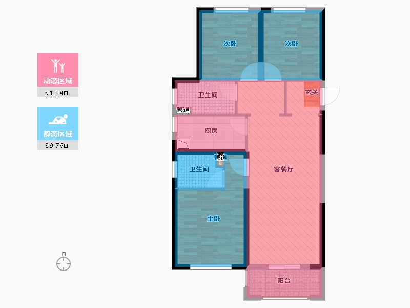 浙江省-温州市-南塘府-80.46-户型库-动静分区