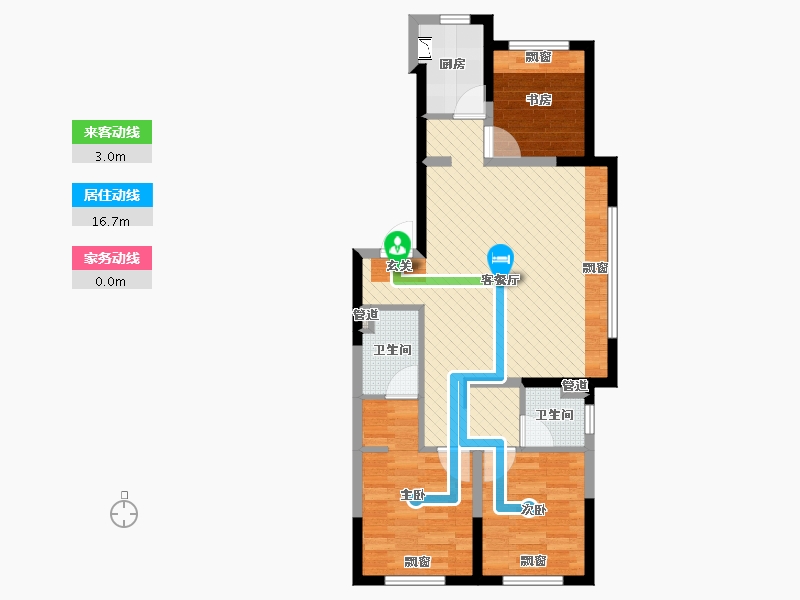 辽宁省-沈阳市-东樾城-73.91-户型库-动静线