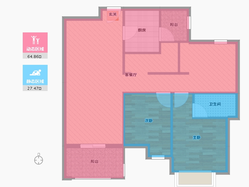 四川省-成都市-绿岛筑-82.74-户型库-动静分区