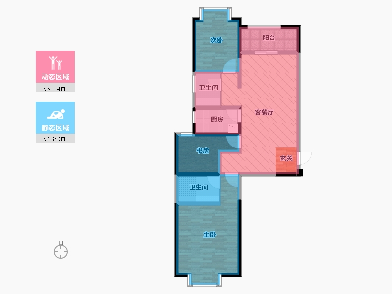 云南省-昆明市-香颂时光花园-93.16-户型库-动静分区