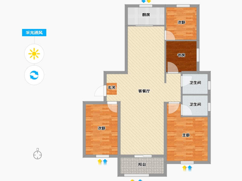 山东省-临沂市-华泉尚城-108.00-户型库-采光通风