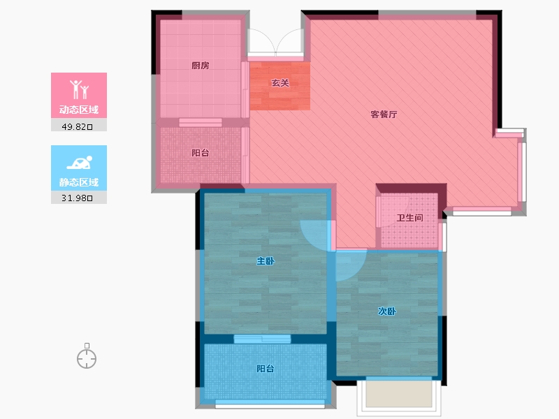 湖南省-郴州市-鑫沙苑-71.37-户型库-动静分区