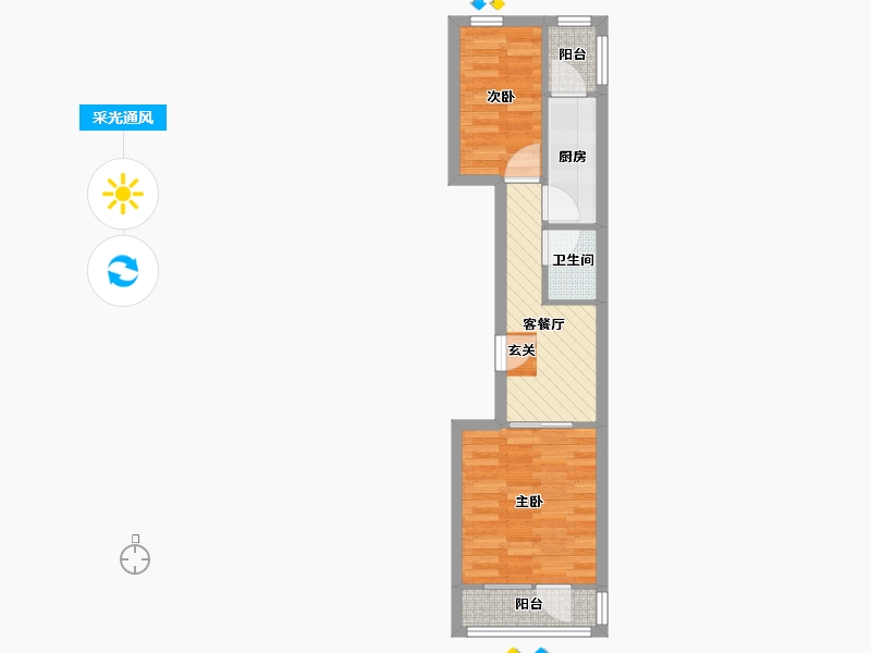 北京-北京市-三丰里-38.89-户型库-采光通风