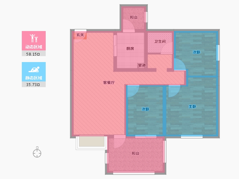 四川省-成都市-堰山和畔4期-81.39-户型库-动静分区