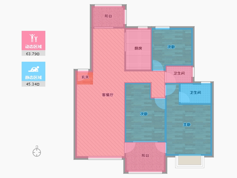 安徽省-合肥市-金色池塘-98.57-户型库-动静分区