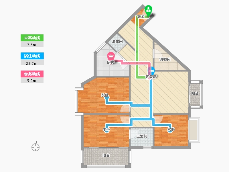 四川省-成都市-长富花园-3幢-92.31-户型库-动静线