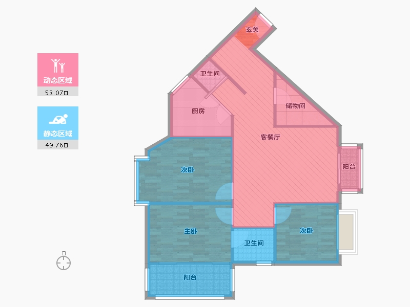 四川省-成都市-长富花园-3幢-92.31-户型库-动静分区