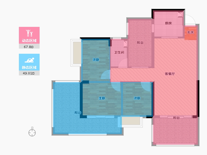 湖南省-衡阳市-愉景新城-103.23-户型库-动静分区