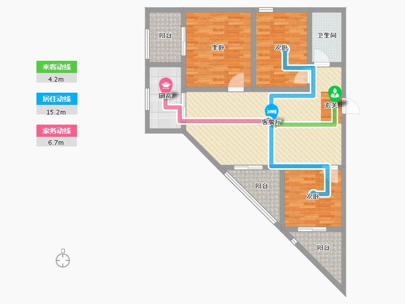 陕西省-西安市-御笔华庭-90.00-户型库-动静线