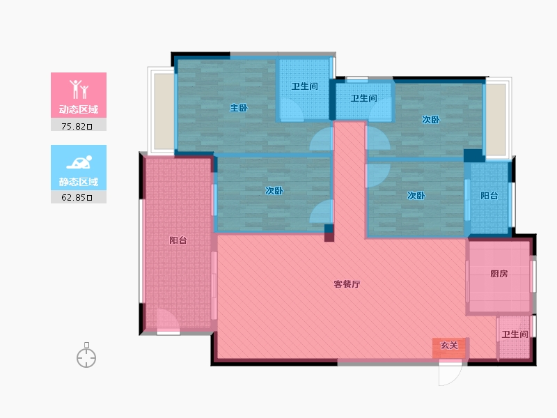 广东省-汕头市-金丰华庭-124.67-户型库-动静分区