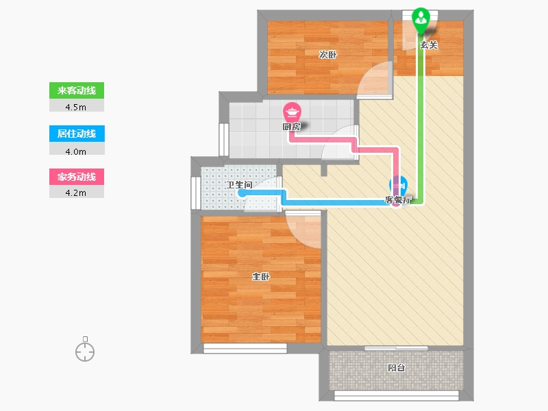 江苏省-南京市-麒麟山庄-46.31-户型库-动静线