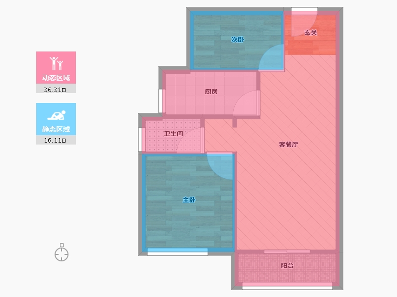 江苏省-南京市-麒麟山庄-46.31-户型库-动静分区