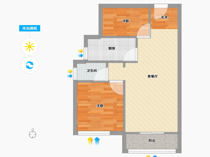 江苏省-南京市-麒麟山庄-46.31-户型库-采光通风