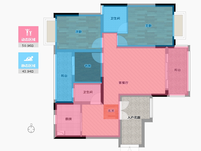 贵州省-贵阳市-世纪南山-89.57-户型库-动静分区