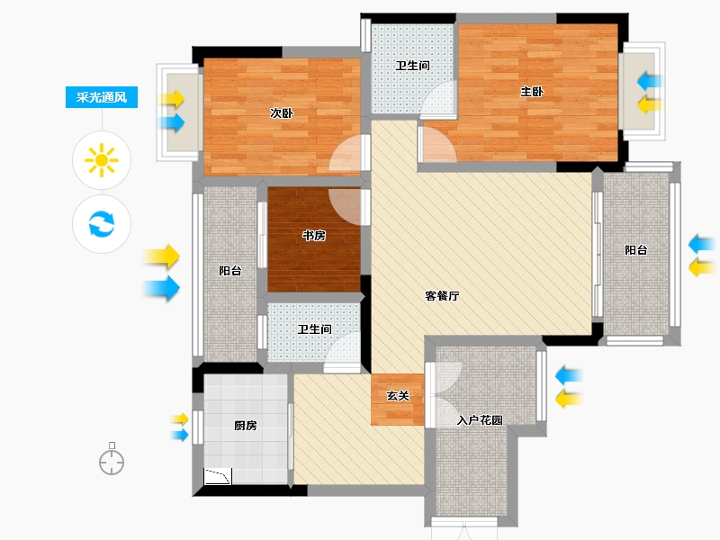 贵州省-贵阳市-世纪南山-89.57-户型库-采光通风