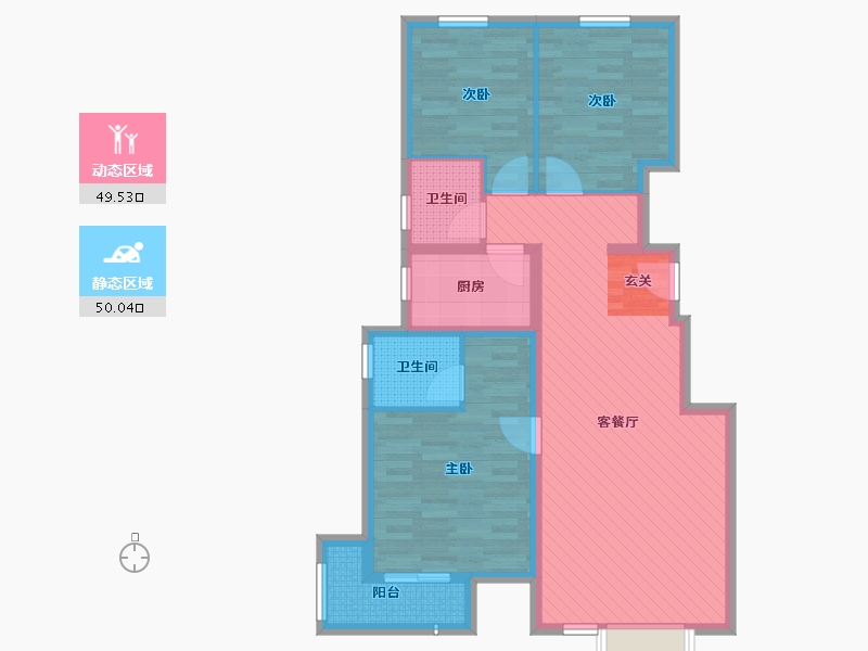 河北省-秦皇岛市-山海雅居-87.72-户型库-动静分区