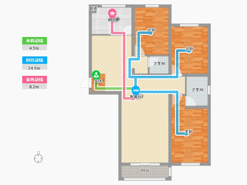 内蒙古自治区-呼和浩特市-陶然巷-104.32-户型库-动静线