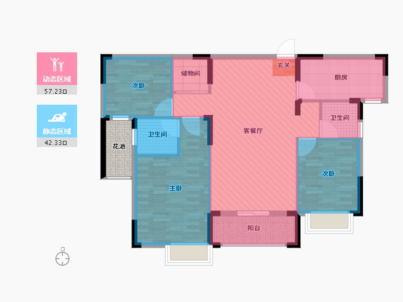 湖北省-荆门市-钟祥城市印象-92.20-户型库-动静分区