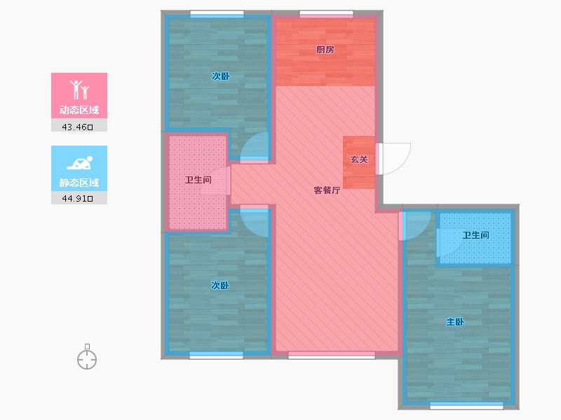 吉林省-通化市-大禹城邦-78.03-户型库-动静分区