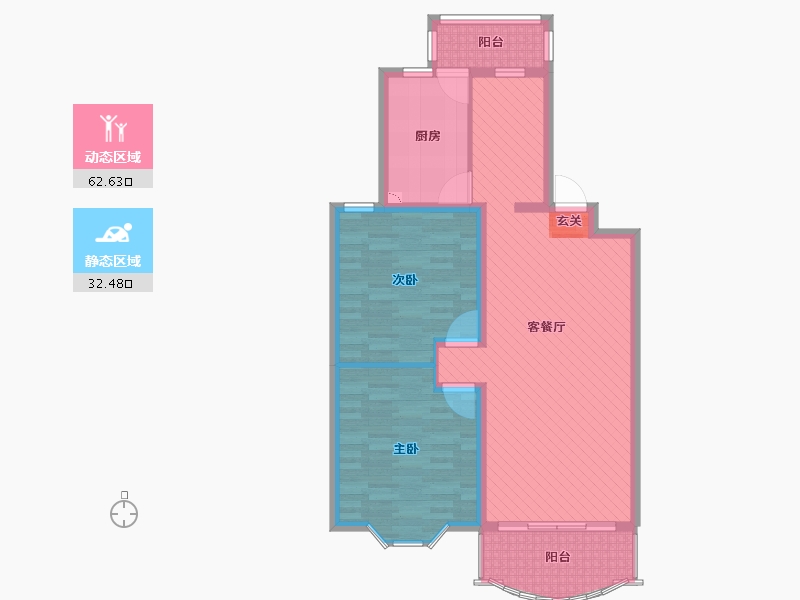 上海-上海市-西部名都-84.84-户型库-动静分区