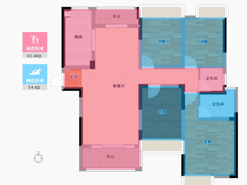 湖南省-郴州市-兴嘉悦湖山-101.75-户型库-动静分区