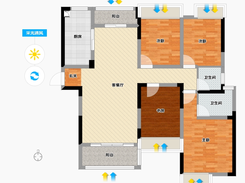 湖南省-郴州市-兴嘉悦湖山-101.75-户型库-采光通风