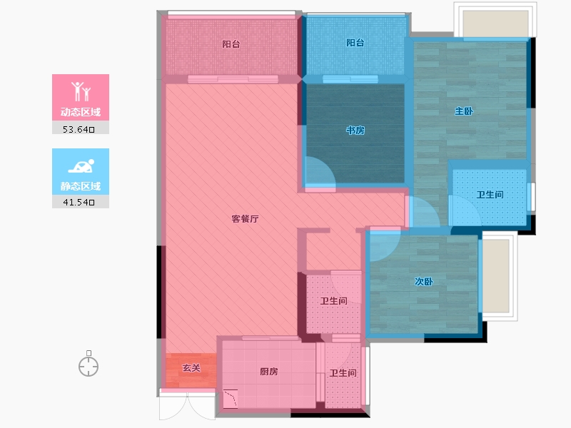 贵州省-遵义市-仁怀惠邦-81.47-户型库-动静分区